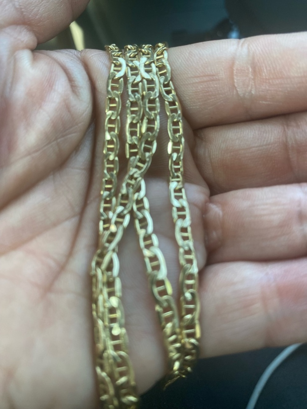 14k solid yellow gold mariner style chain